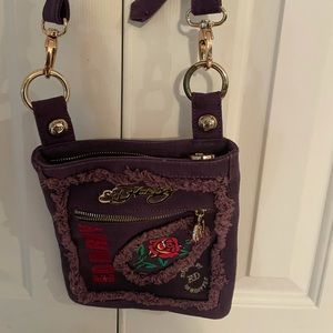 Ed Hardy Crossbody purple bag